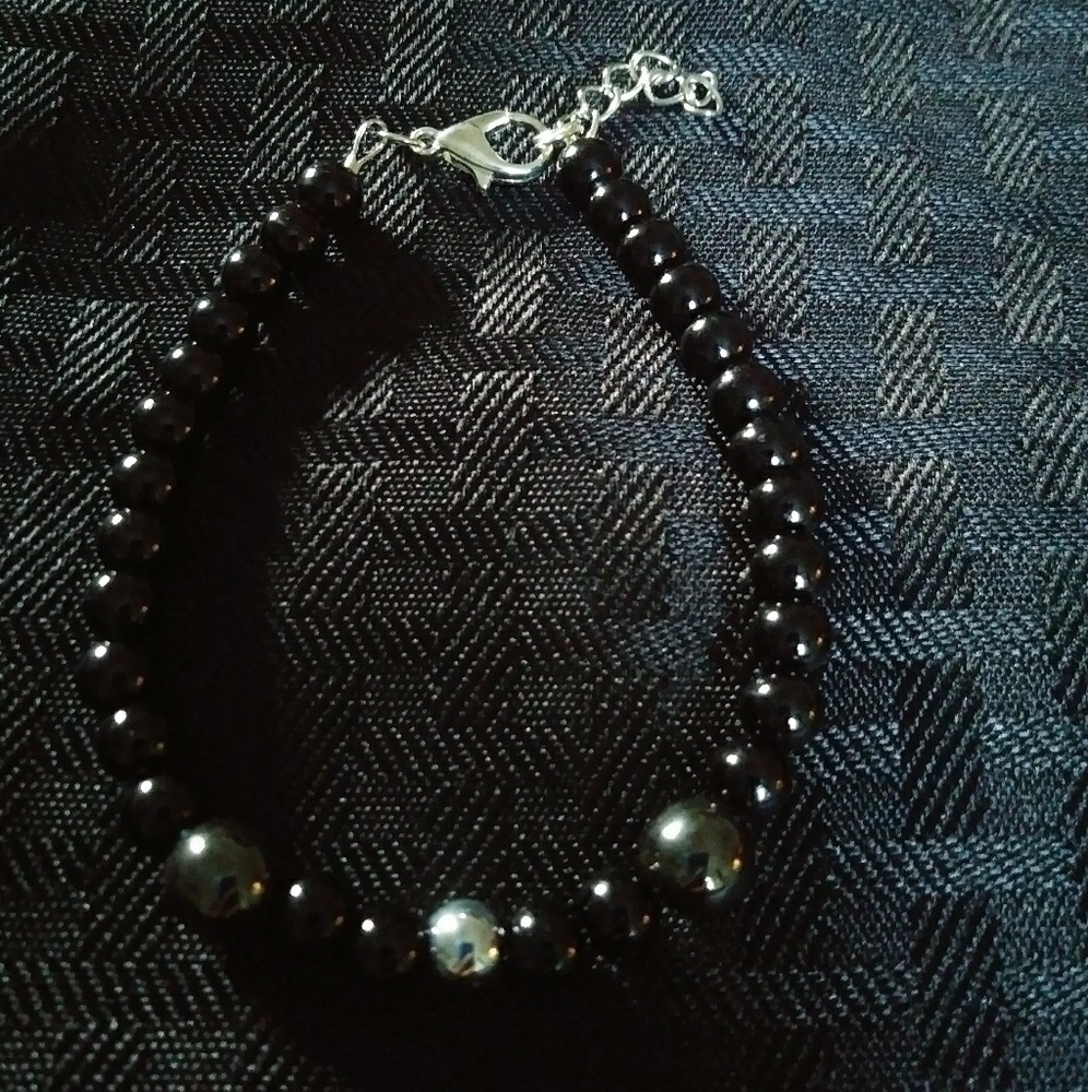 Black and silver bracelet